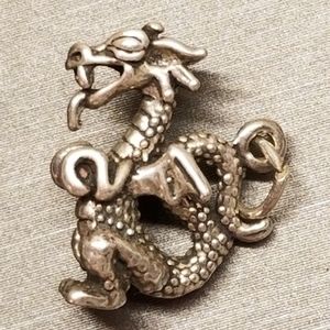 Vintage Sterling Silver Dragon Charm